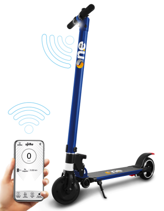 Spillo Pro Monopattino Elettrico Velocita Max 20 Km/H, Bluetooth, Autonomia Max 16- 21 Km, Blu
