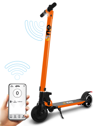 Spillo Pro Monopattino Elettrico Velocita Max 20 Km/H, Bluetooth, Autonomia Max 16- 21 Km, Arancione