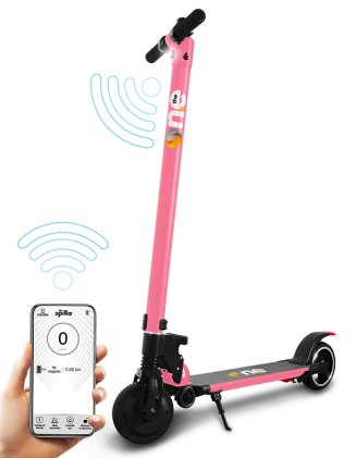 Spillo Pro Monopattino Elettrico Velocita Max 20 Km/H, Bluetooth, Autonomia Max 16- 21 Km, Rosa