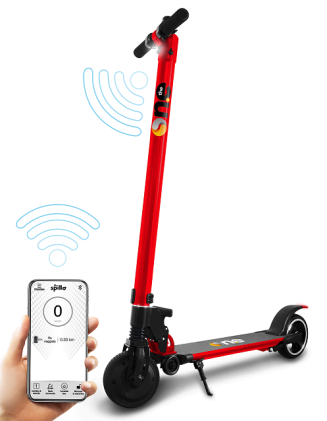 Spillo Pro Monopattino Elettrico Velocita Max 20 Km/H, Bluetooth, Autonomia Max 16- 21 Km, Rosso