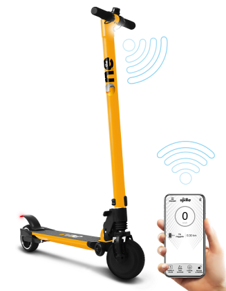 Spillo Monopattino Elettrico Velocita Max 23 Km/H, Bluetooth, Autonomia Max 10 - 13 Km, Giallo