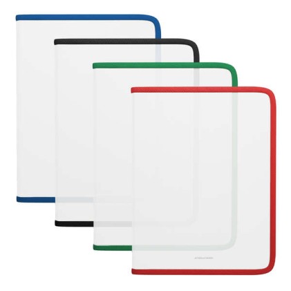 Cartella con cerniera trasparente opaca Erichkrause A4+ - Materiale trasparente - Per organizzare e trasportare documenti - Colori assortiti
