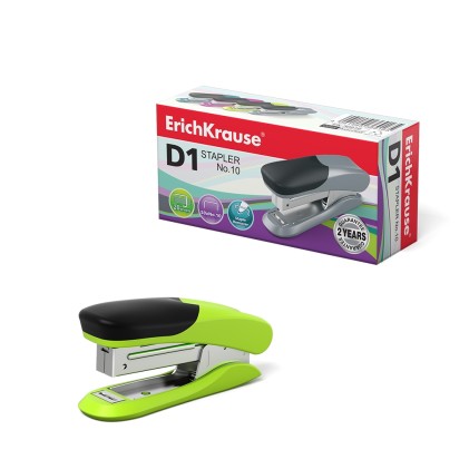 Cucitrice Erichkrause №10 D1 - Fino a 20 fogli - Plastica resistente agli urti - Meccanismo in acciaio di alta qualità - Vari colori/design