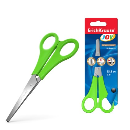 Forbici Erichkrause Joy - Lame in acciaio inossidabile - Estremità arrotondate - Resistenti alla corrosione - Manici in plastica robusti - Colori assortiti