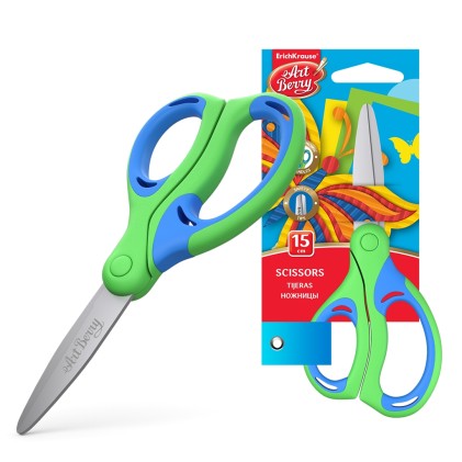 Forbici combinate Erichkrause Artberry - Lame in acciaio inossidabile - Estremità arrotondate - Resistenti alla corrosione - Manici ergonomici - Colori assortiti