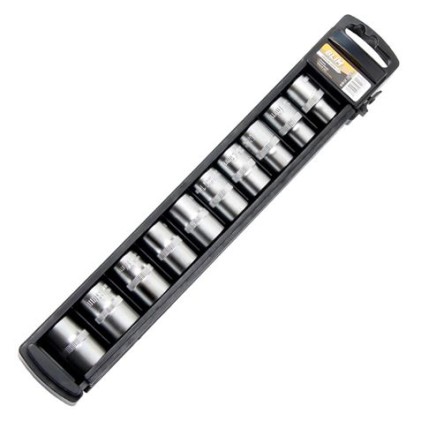 Set chiavi a bussola Blim - Misure: 10, 11, 12, 13, 14, 15, 16, 17, 18, 19mm - Misura 1/2" - Alta resistenza - Colore Nero