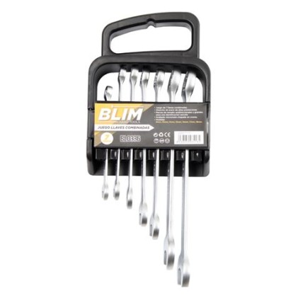 Blim Set di 7 Chiavi Combinate - Cromo Vanadio - Marcature unidirezionali e di grandi dimensioni - Finitura Cromo Micro-Opaco - Misure: 8 mm, 10 mm, 11 mm, 13 mm, 14 mm, 17 mm, 19 mm
