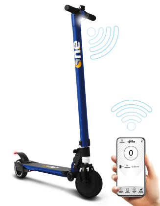 Spillo Monopattino Elettrico Velocita Max 23 Km/H, Bluetooth, Autonomia Max 10 - 13 Km, Blu