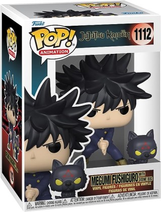 Funko Pop Animation Jujutsu Megumi Fushiguro con cane - Figura in vinile - Altezza 9,5 cm circa.
