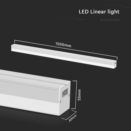 V-TAC Plafoniera LED Lineare 40W 120cm Colore Bianco 6500K IP20
