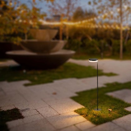 V-TAC Piantana Solare LED da Giardino 2W Colore Nero 3000K IP54
