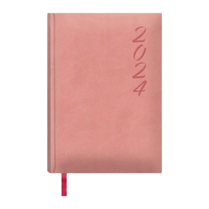 Agenda annuale Dohe Brasilia - Pagina giornaliera - Copertina in similpelle - Carta rilegata - Sabato e domenica stessa pagina - Dimensioni 15x21 cm - Colore quarzo rosa