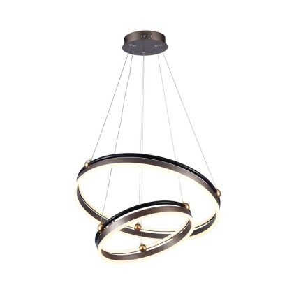 V-TAC Lampadario LED a Sospensione con 2 Cerchi 50W in Metallo Colore Caffè d: 62.5cm h: 110cm 3000K