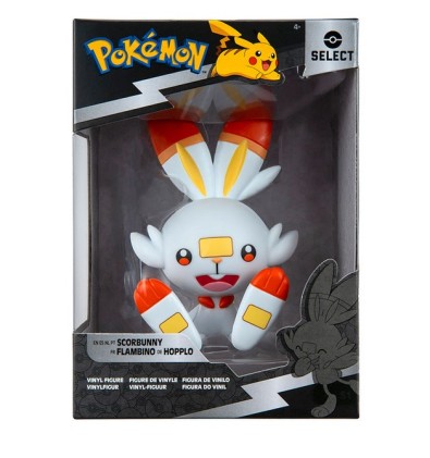 Jazwares Pokemon Scorbunny - Figura da collezione - Altezza 10 cm circa. - Realizzato in vinile
