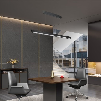 V-TAC Plafoniera LED Chip Samsung a Sospensione 36W Lineare Colore Nero 1227*50*60mm 3in1