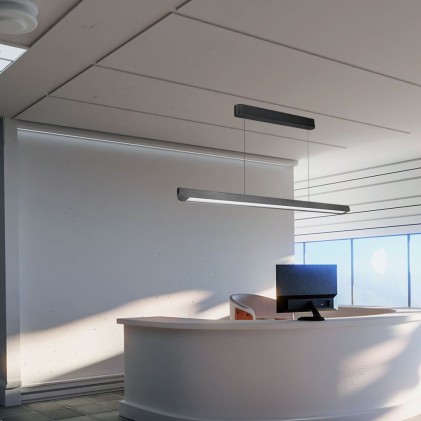 V-TAC Plafoniera LED Chip Samsung a Sospensione 36W Lineare Colore Grigio opaco 1227*50*60mm 3in1