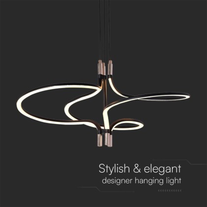 V-TAC Lampadario LED a Sospensione 30W dal Design Moderno in Metallo Colore Nero e Oro H1200x560mm 3000K