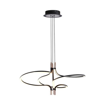 V-TAC Lampadario LED a Sospensione 30W dal Design Moderno in Metallo Colore Nero e Oro H1200x560mm 3000K