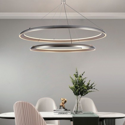 V-TAC Lampadario LED a Sospensione 65W dal Design Moderno Colore Grigio Champagne 600x1070mm 3000K