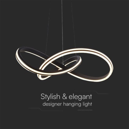 V-TAC Lampadario LED a Sospensione 40W dal Design Moderno in Metallo Colore Nero H1220x600mm CCT 3in1