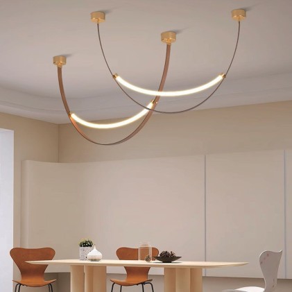 V-TAC Lampadario LED a Sospensione 12W dal Design Moderno Colore Marrone con Finiture Oro H120x120xL1660mm 3000K