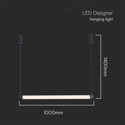 V-TAC Lampadario LED a Sospensione 10W dal Design Moderno Colore Bianco e Nero 3000K
