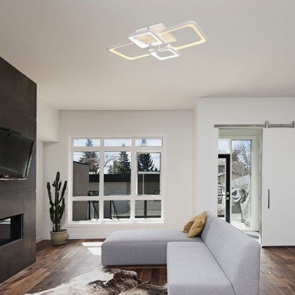 V-TAC Lampadario LED con Telecomando Montaggio a Plafone 74W Dimmerabile Colore Bianco 3in1