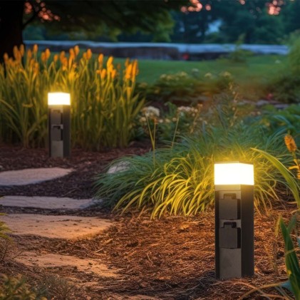 V-TAC Bollard Lamp + Socket 16A MAX. 3600W Power Pile G9