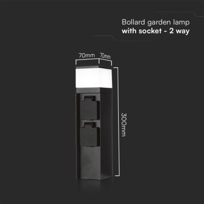 V-TAC Bollard Lamp + Socket 16A MAX. 3600W Power Pile G9