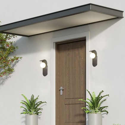 V-TAC Applique da Parete con Attacco per Faretti G9*1 (max.5W) in Metallo e Vetro, Colore Nero IP20