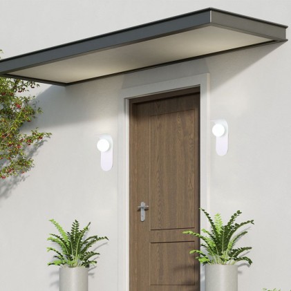 V-TAC Applique da Parete con Attacco per Faretti G9*1 (max.5W) in Metallo e Vetro, Colore Bianco IP20