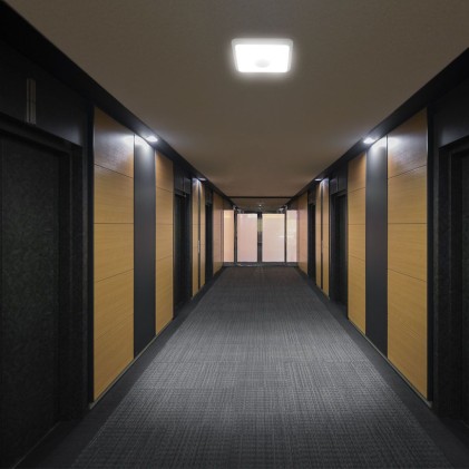 V-TAC Plafoniera LED Chip Samsung Quadrata 12W con Sensore PIR Colore Bianco 3in1