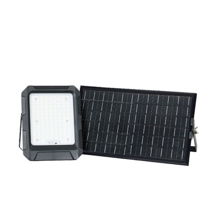 V-TAC Faro LED con Telecomando e Pannello Solare 15W Batteria sostituibile Cavo da 3m Colore Nero 4000K