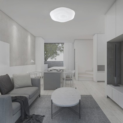 V-TAC Plafoniera LED 60W Rotonda con Telecomando controllo Remoto CCT 3in1 Colore Bianco D500mm Dimmerabile 3000-6500K Cover Zigrinata