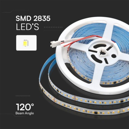 V-TAC Strip LED SMD2835 10W/m 10m 120 LED/m 24V 3000K IP20 8mm