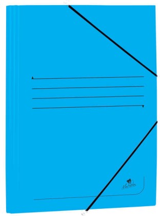 Cartella Mariola in Cartoncino Patinato con Alette Folio 500gr/m2 - Misure 34x25x1cm - Chiusura con Gomma Elastica - Colore Blu