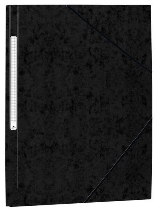 Mariola Simil Cartella in Cartoncino Prespan con Etichetta sul Dorso Folio 500gr/m2 - Misure 34x25cm - Chiusura con Gomma Elastica - Colore Nero