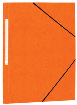 Mariola Simil Cartella in Cartoncino Prespan con Etichetta sul Dorso Folio 500gr/m2 - Misure 34x25cm - Chiusura con Gomma Elastica - Colore Arancione