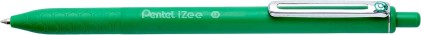 Penna a sfera retrattile Pentel iZee - Punta da 0,7 mm - Tratto da 0,35 mm - Clip in metallo - Verde