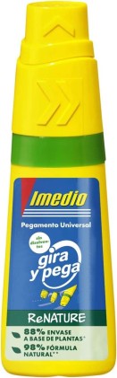 Imedio Rotate and Glue Renature Colla Universale Senza Solventi 35ml - Applicatore Rotante a 3 Posizioni - Confezione 88% Vegetale