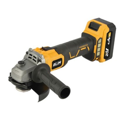 Blim Radial 115mm S/Carbons 20V - Batteria 4Ah - Velocit&agrave; Variabile - Custodia da trasporto - Colore Giallo