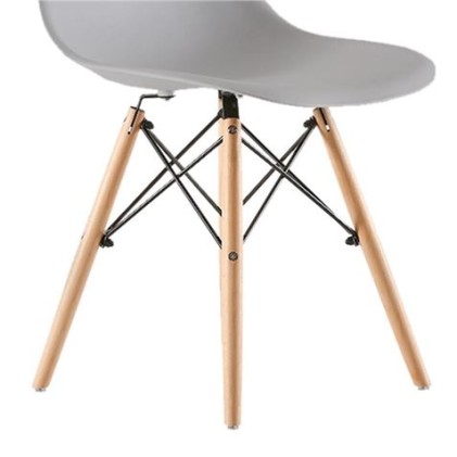 Muvip Pack 2 Sedie Design D100 - Gambe in Legno Massello - Colore Grigio