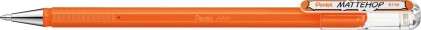 Pentel Mattehop Penna a sfera - Punta da 1 mm - Corsa da 0,5 mm - Inchiostro gel opaco - Realizzata con il 55% di materiali riciclati - Colore arancione