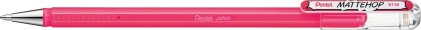 Penna a sfera Pentel Mattehop - Punta da 1 mm - Corsa da 0,5 mm - Inchiostro gel opaco - Realizzata con il 55% di materiali riciclati - Colore rosa