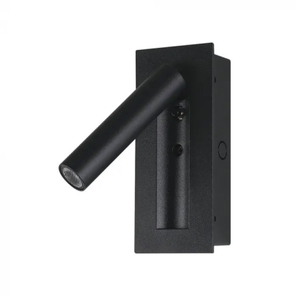 2W Led Bedside Light Aluminum+Pc With Cree Chip 3000K Black Body Ip20