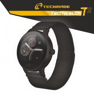 TECHMADE TECHWATCHT2-MBK NUOVO T2 W ITH METAL BLACK BELT