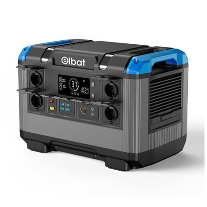 Generatore di Corrente Portatile Elbat - 2400W - Batteria al Litio 630.000Mah - Protezione da Corto Circuito, Sovraccarico e Sovratemperatura - Ricarica Solare - Colore Nero
