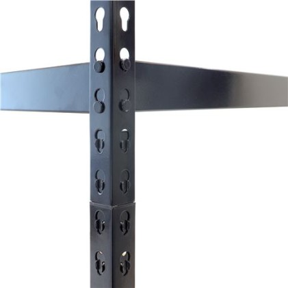 Ripiano regolabile in metallo Blim - 183x90x45mm - Supporta 175 kg per ripiano - Montaggio semplice - Verniciatura a polvere nera - Colore nero