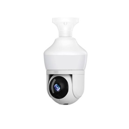 Telecamera di Sicurezza Wifi XO 3mpx - Rilevazione Movimento 0-12m - Visione Notturna - Interfono Bidirezionale - Registrazione in Loop - Rotazione 355º - Supporta MicroSD 128Gb - Colore Bianco