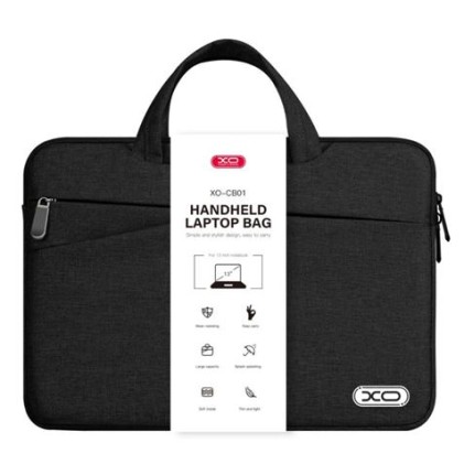 XO Borsa per Laptop - Fino a 13" - Resistente a Schizzi, Usura e Graffi - Design Moderno - Colore Nero